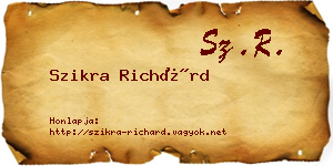 Szikra Richárd névjegykártya