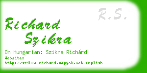 richard szikra business card