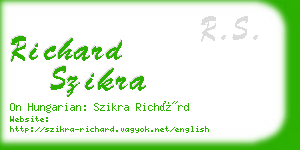 richard szikra business card